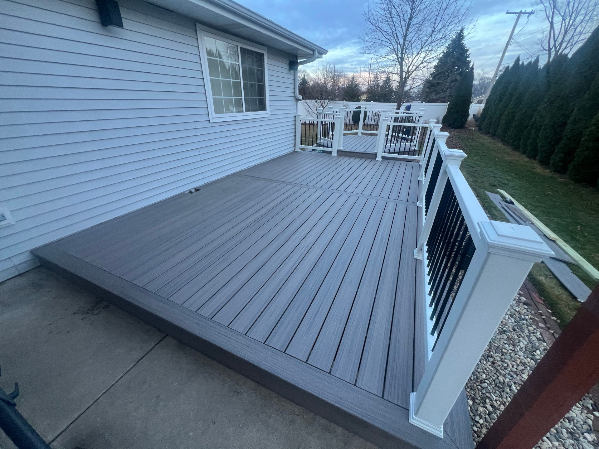 Grey Composite & White Rail