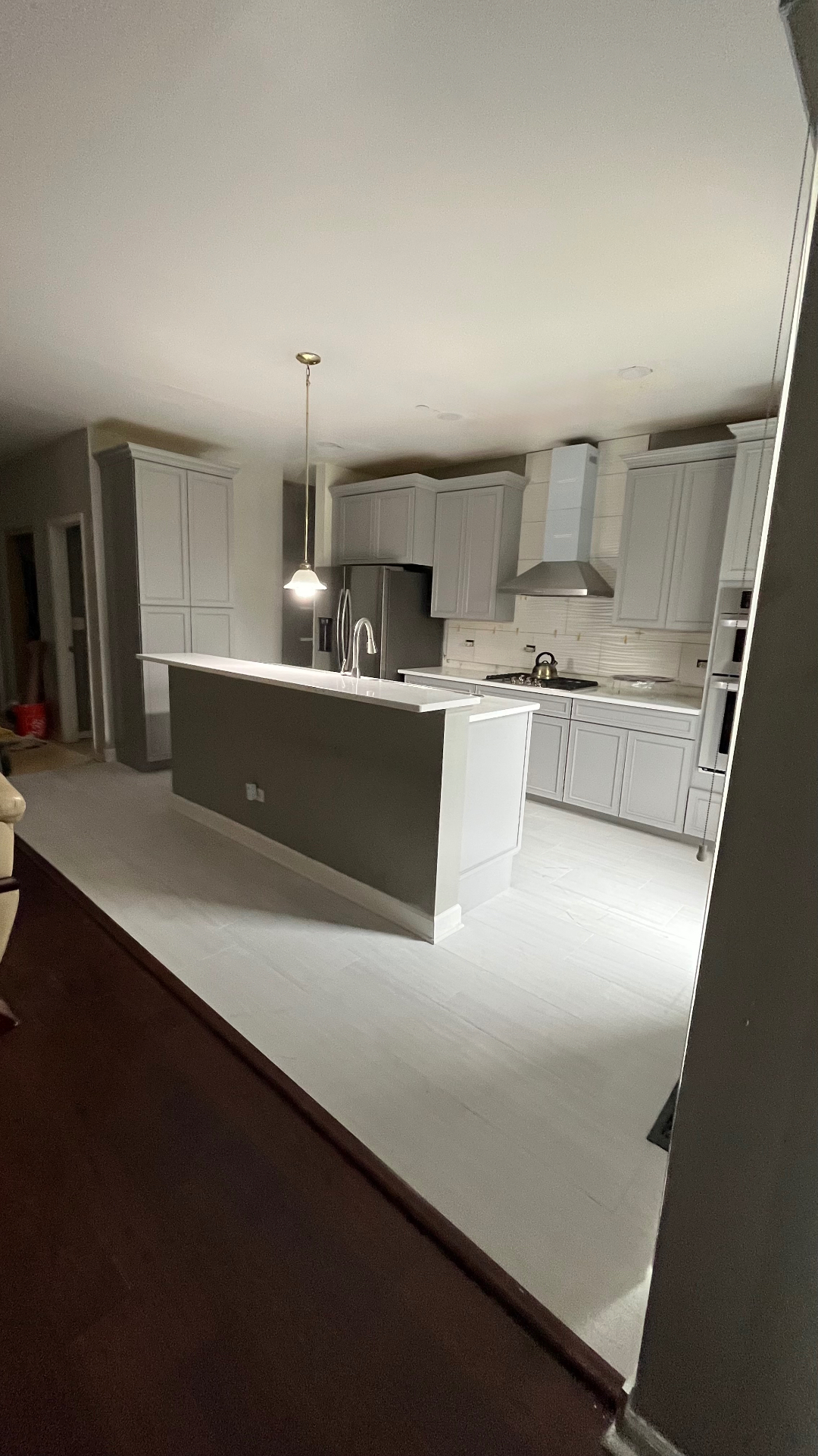 Open-Concept Grey Kitchen