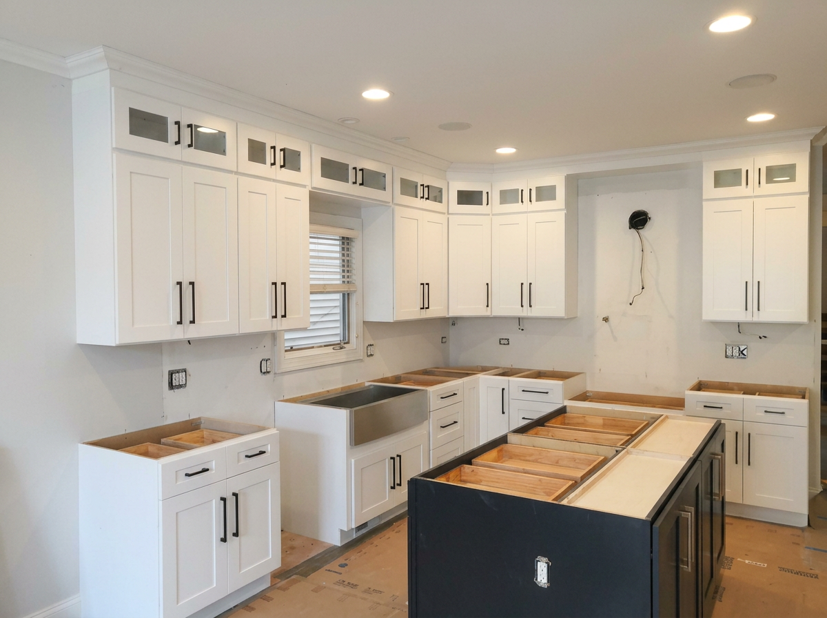 White & Navy Island Build